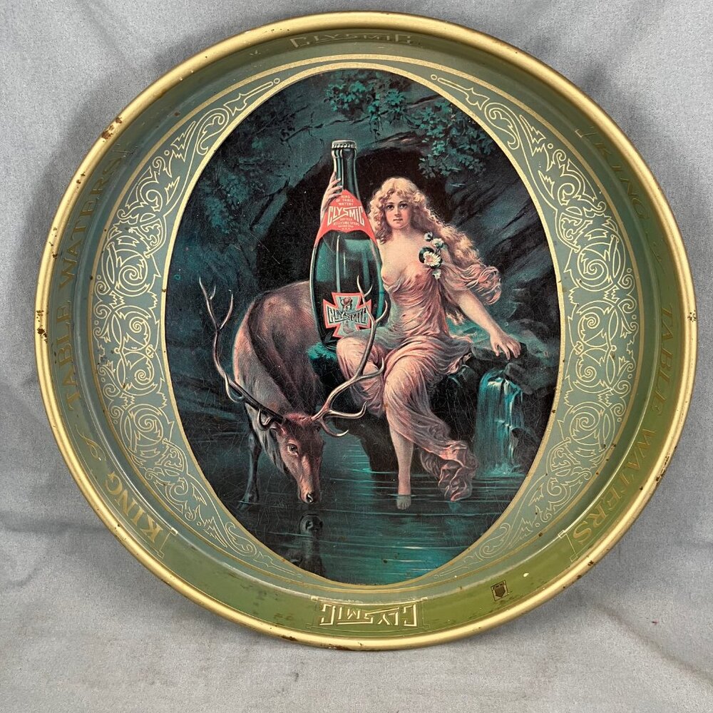 VTG Cheinco Clysmic King of Table Water Drink Serving Tray Advertising Metal 14"